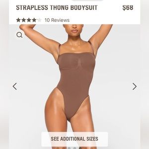 NWOT SKIMS SEAMLESS SCULPT 
STRAPLESS THONG BODYSUIT